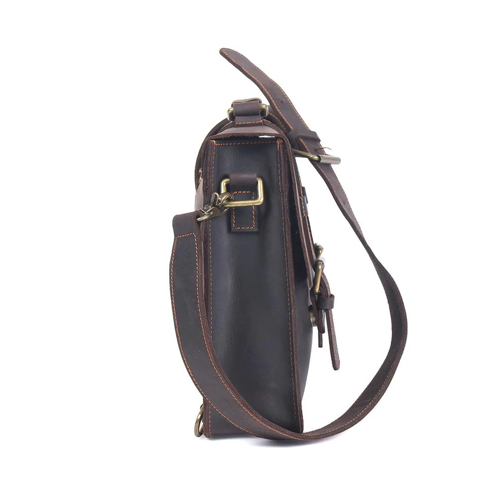 Leather Courier Bag | ZAINA - Image 5