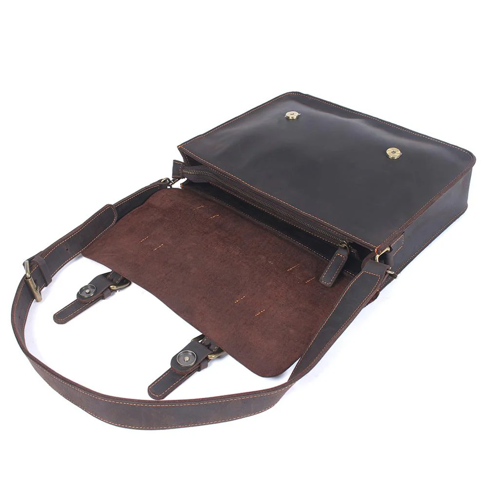 Leather Courier Bag | ZAINA - Image 7