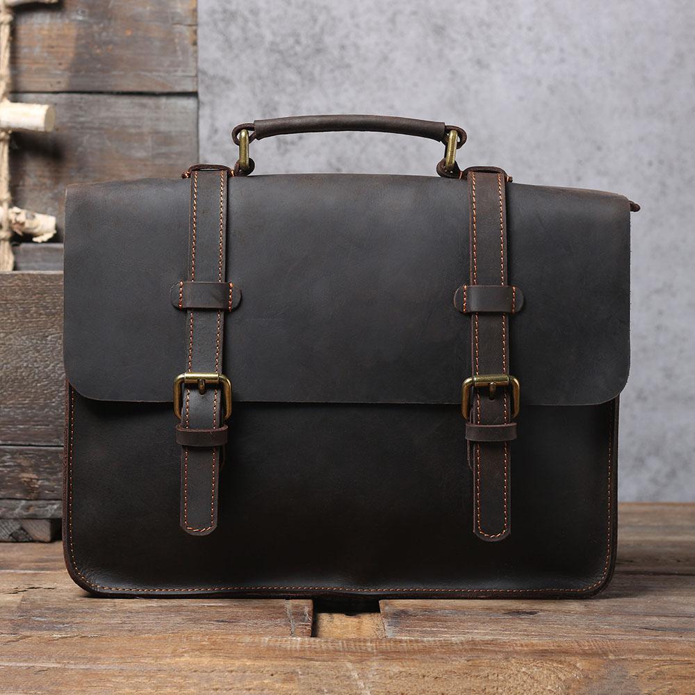 Leather Courier Bag | ZAINA - Image 9
