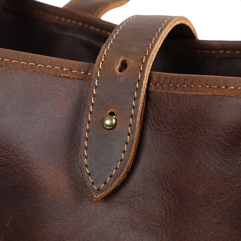 Vintage Leather Tote Bag | OLANA - Image 10