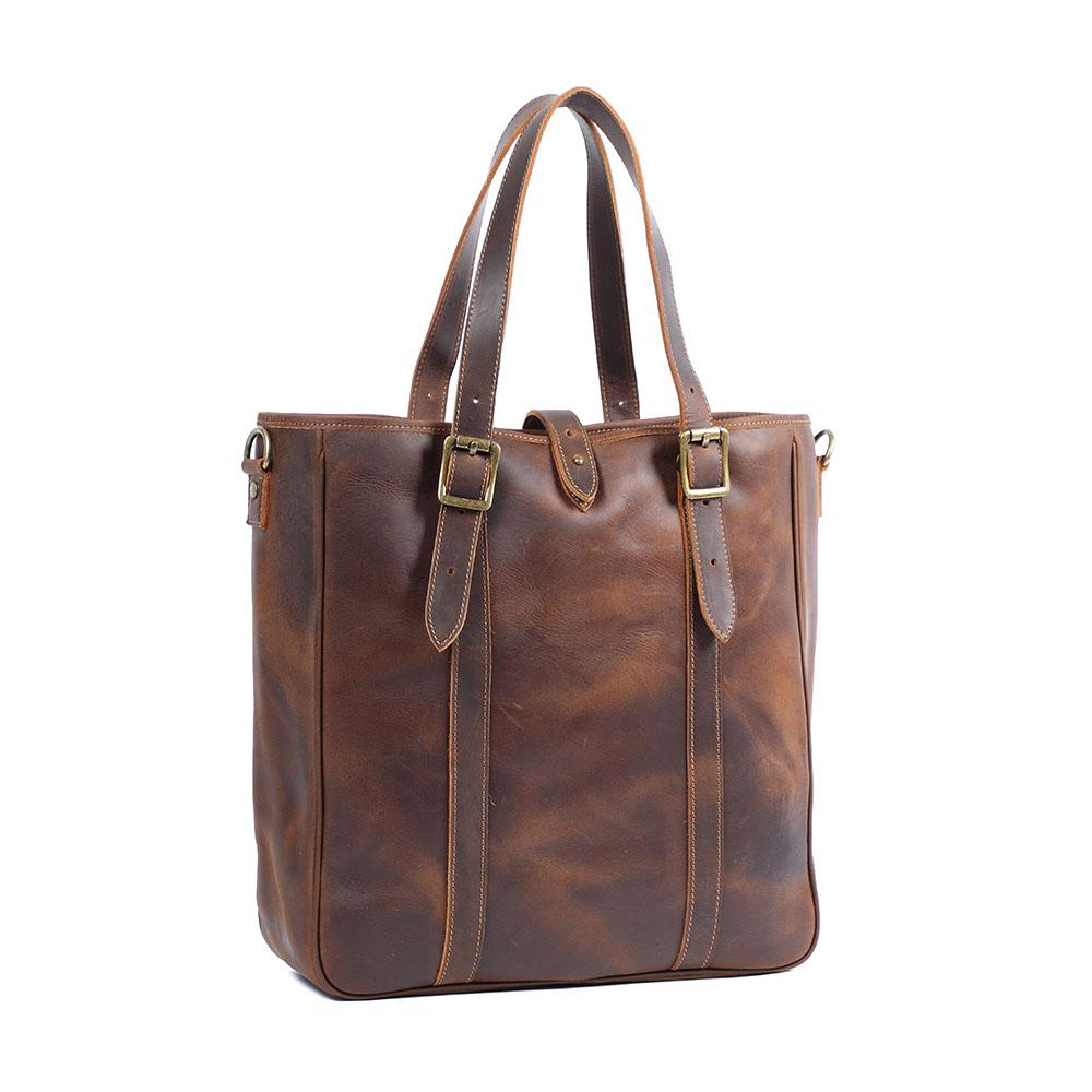 Vintage Leather Tote Bag | OLANA - Image 4