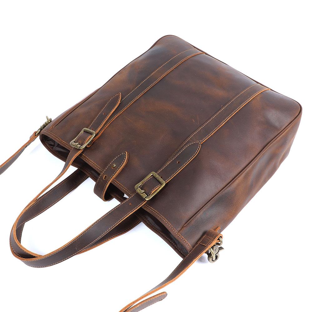 Vintage Leather Tote Bag | OLANA - Image 6