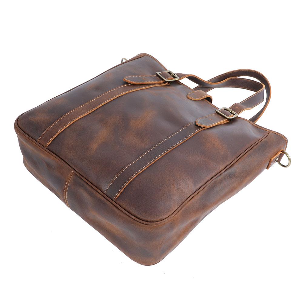 Vintage Leather Tote Bag | OLANA - Image 7