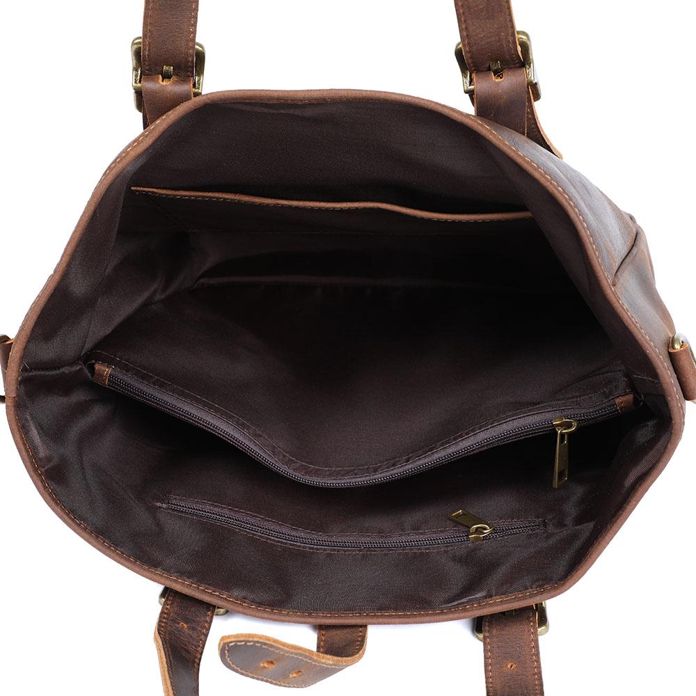 Vintage Leather Tote Bag | OLANA - Image 8