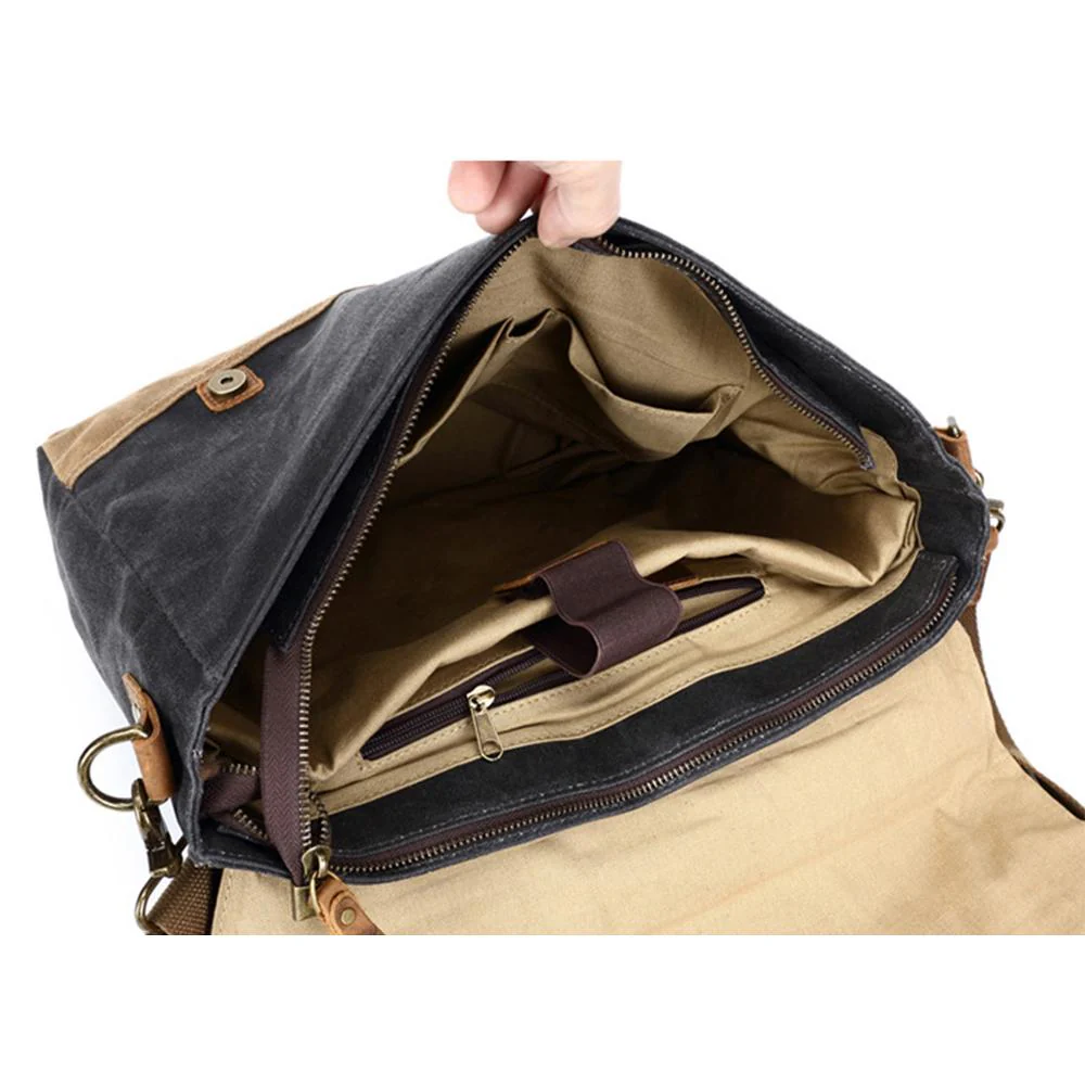 Waxed Canvas Messenger Bag | WINNIPEG - Image 15