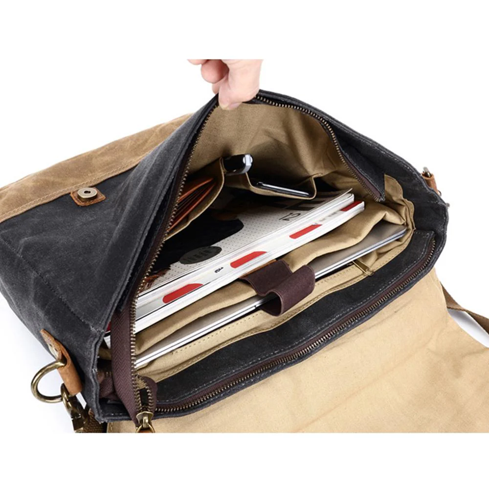 Waxed Canvas Messenger Bag | WINNIPEG - Image 16