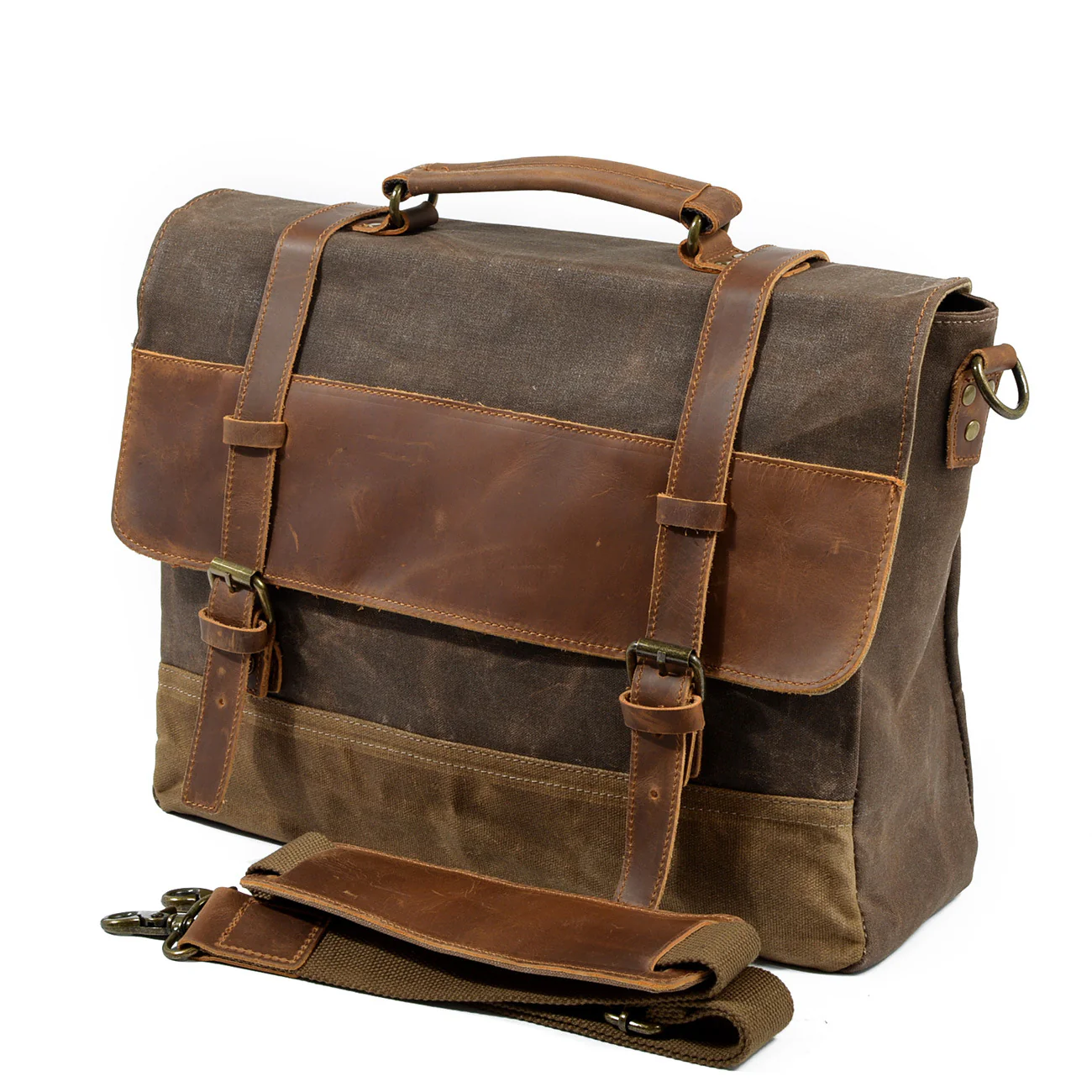 Waxed Canvas Messenger Bag | WINNIPEG - Image 6