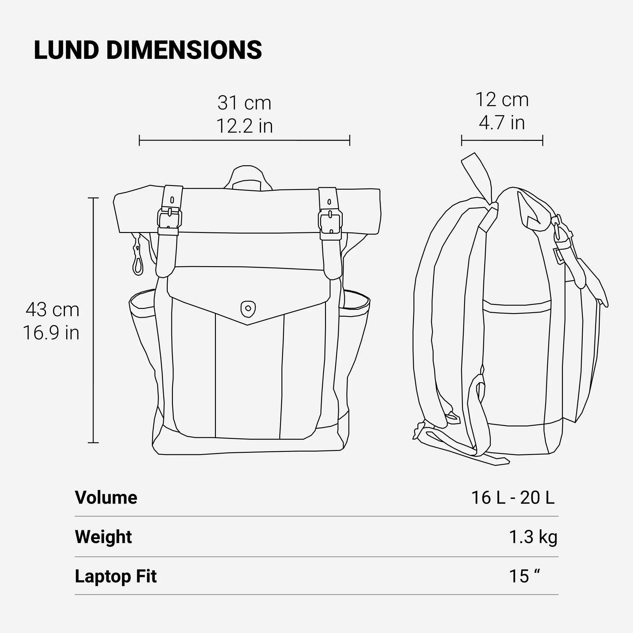 Waxed Canvas Roll Top Backpack | LUND - Image 10