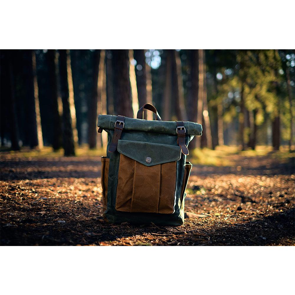Waxed Canvas Roll Top Backpack | LUND - Image 11