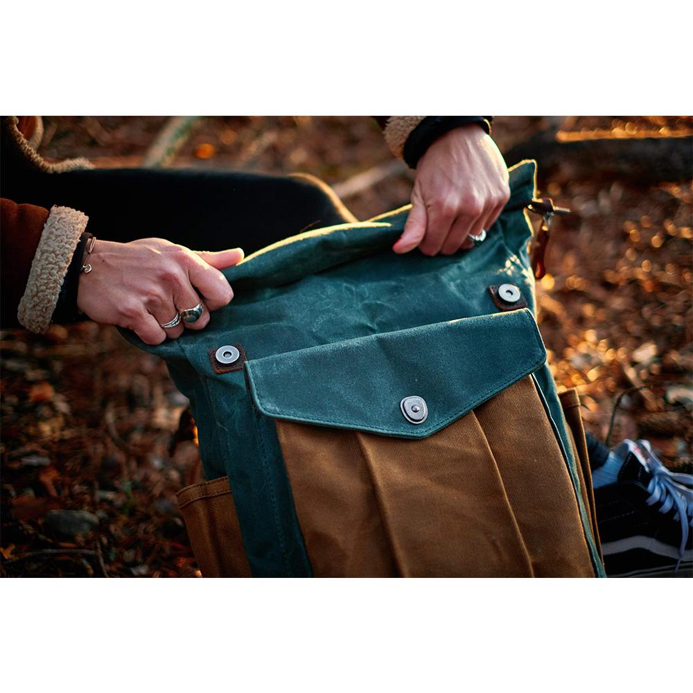 Waxed Canvas Roll Top Backpack | LUND - Image 12