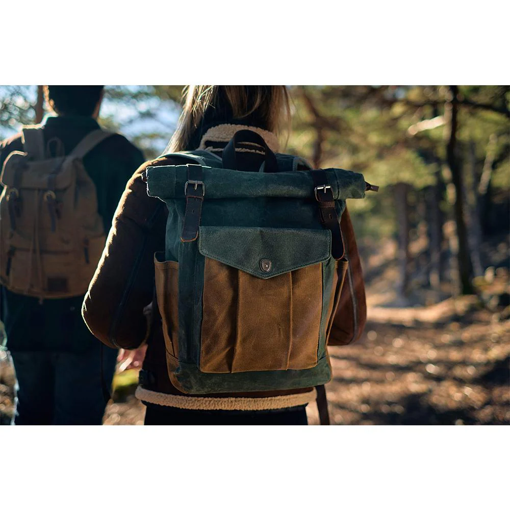 Waxed Canvas Roll Top Backpack | LUND - Image 13