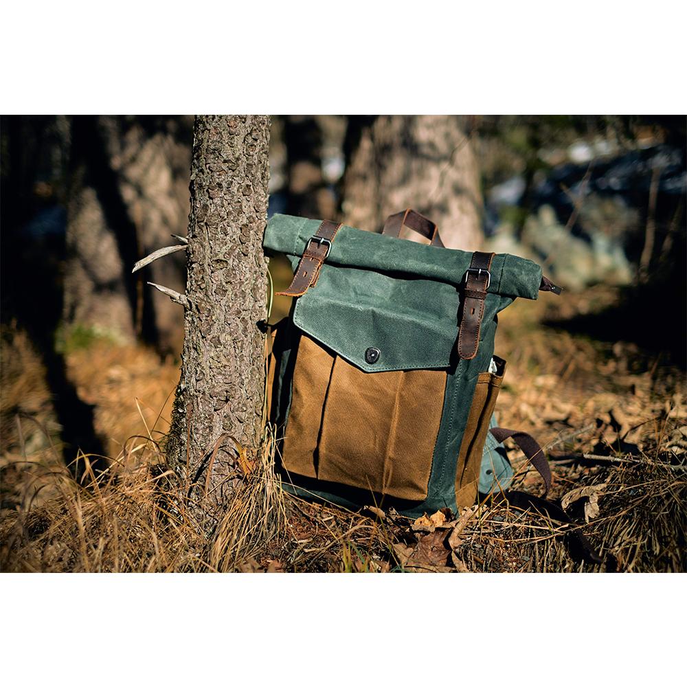 Waxed Canvas Roll Top Backpack | LUND - Image 14